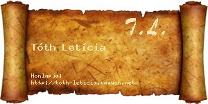 Tóth Letícia névjegykártya